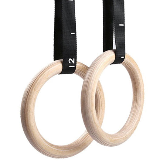 Wooden Gymnastics Rings 32MM – Includes Adjustable Straps and Carrying Bag | StreetGains®
