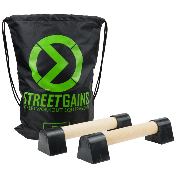 Mini-parallettes en bois - Sac de transport inclus | StreetGains®