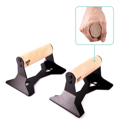 Opdruksteunen Met Ergonomisch Houten Handvat - Pullup & Dip®
