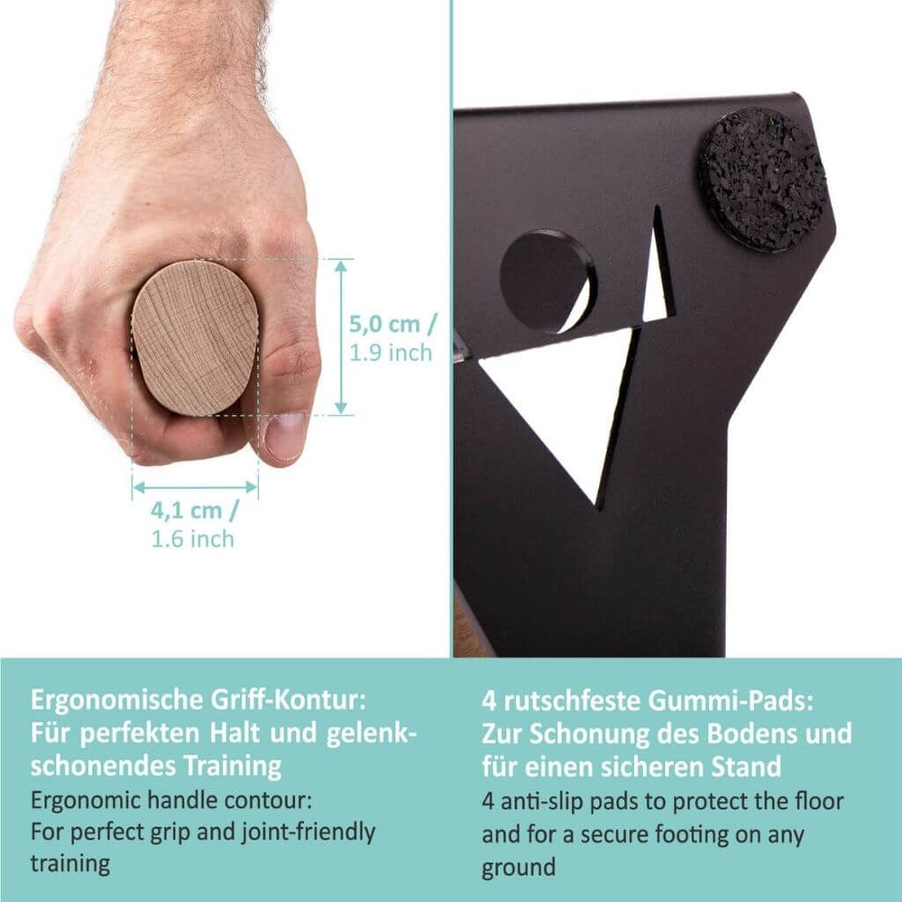 Push-up-Stützen mit ergonomischem Holzgriff – Pullup & Dip®