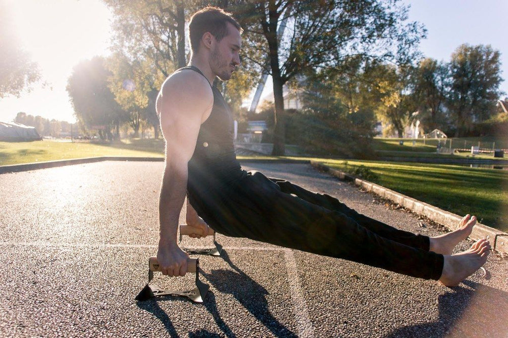 Push-up-Stützen mit ergonomischem Holzgriff – Pullup & Dip®