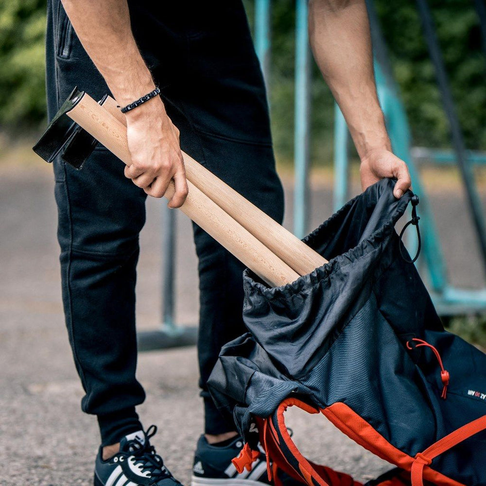 Wooden Parallettes with Ergonomic Wooden Handle - Low | Pullup & Dip®