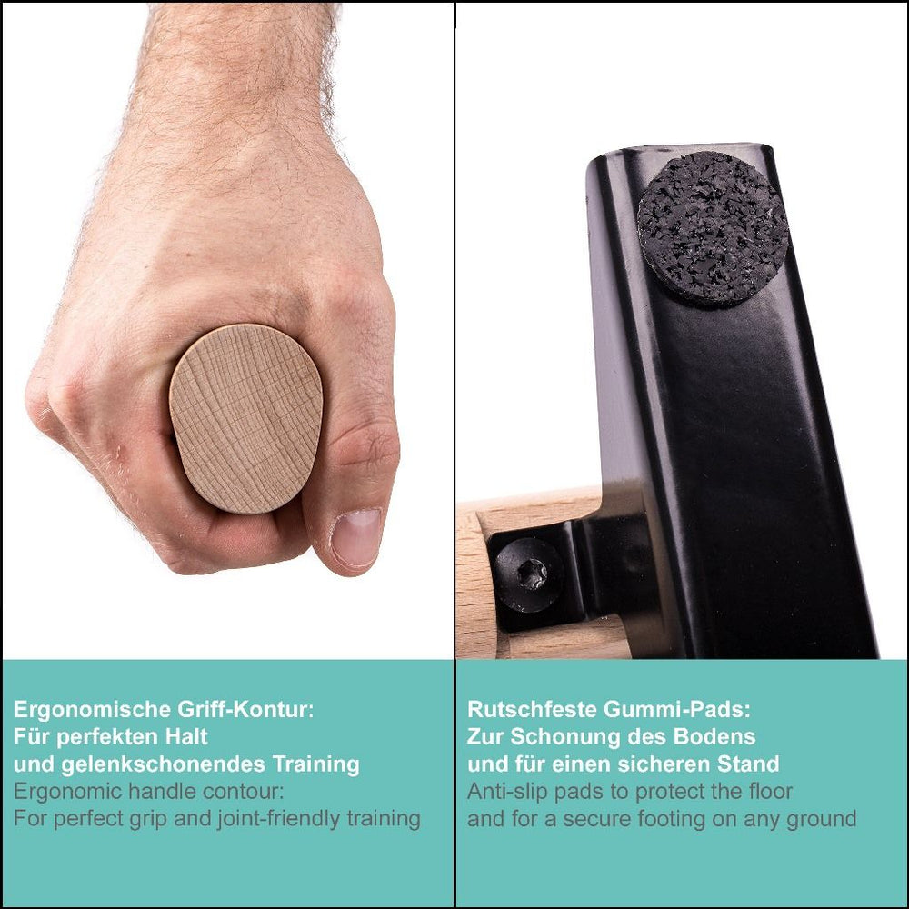 Parallettes en bois avec manche ergonomique - Moyen | Pullup & Dip®