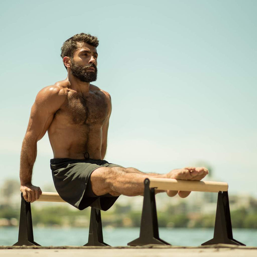 Parallettes en bois avec manche ergonomique - Moyen | Pullup & Dip®