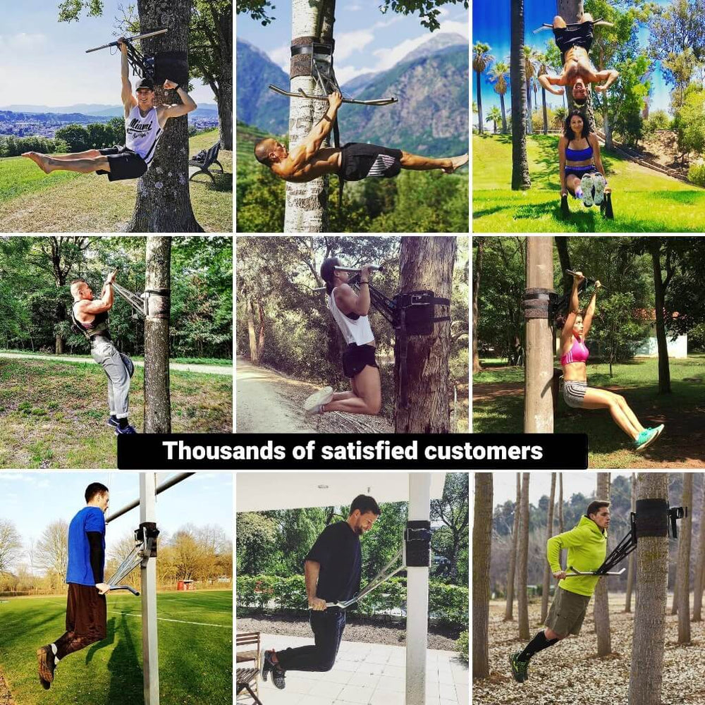 Tragbare Klimmzugstange und Dip-Bar – Montage an einem Baum | Pullup & Dip®