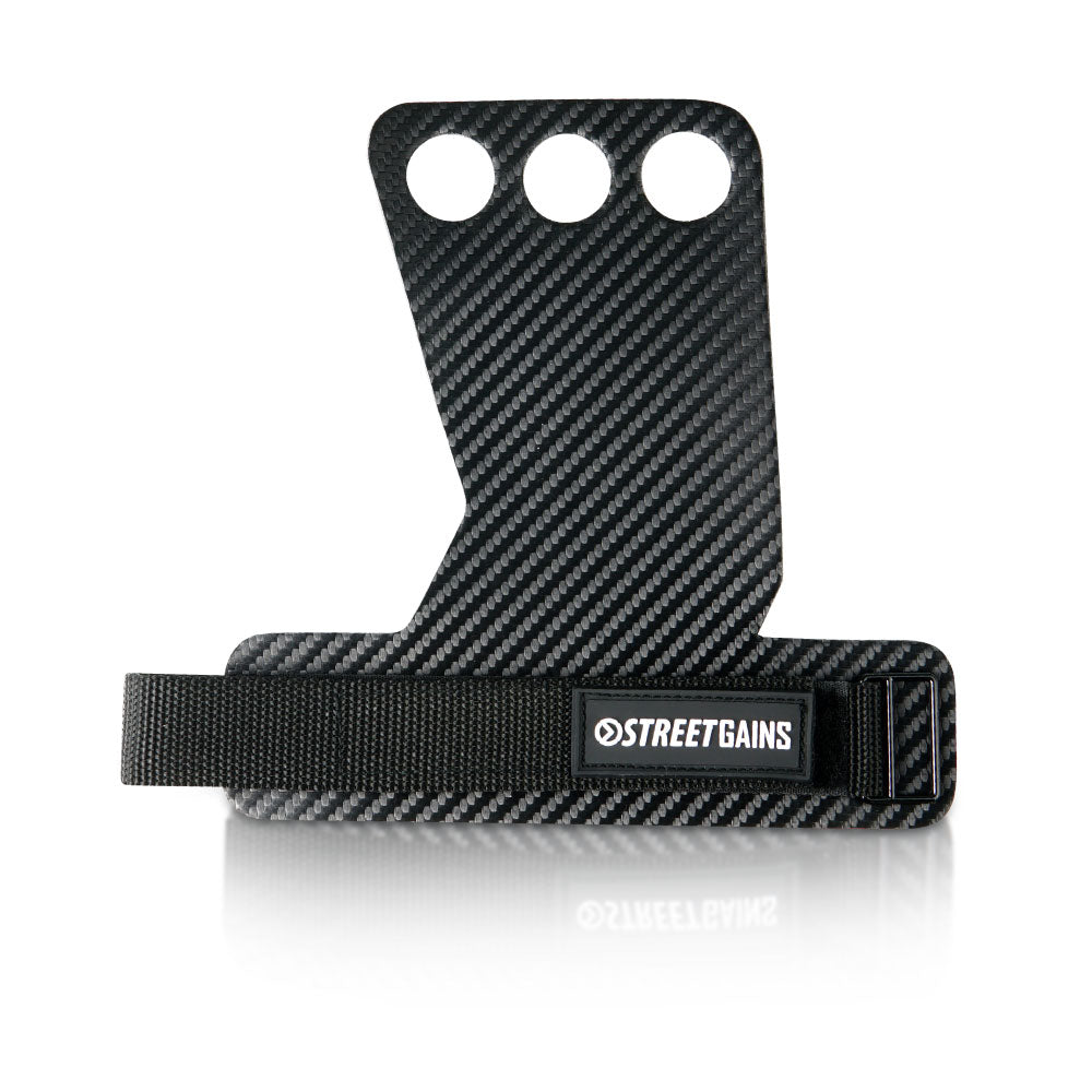 StreetGains® Carbon Fiber Palm Grips Size S – Handguards for Calisthenics, Crossfit & Fitness – Adjustable Grip Pads for Optimal Support & Protection