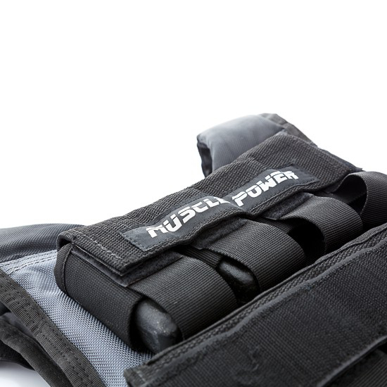 Gilet lesté 20 kg noir/gris | Muscle Power®