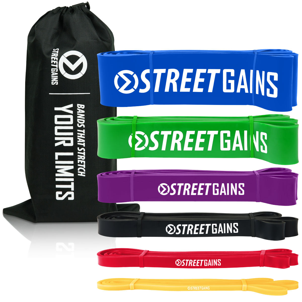 Complete Pack - Resistance Fitness Bands - Includes Carrying Bag | StreetGains®