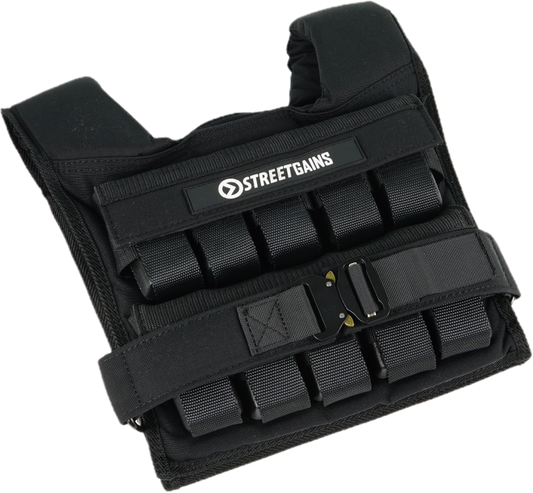 Gilet lesté 20 kg noir – Poids inclus | StreetGains®